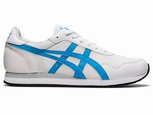 Baskets Asics TIGER RUNNER Homme Blanche Bleu | NBG-752098