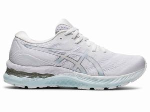 Chaussures Running Asics GEL-NIMBUS 23 Femme Blanche Argent | XSY-073264