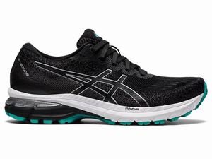 Chaussures Running Asics GT-2000 9 KNIT Femme Noir Argent | NDT-568293