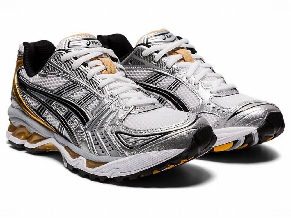 Baskets Asics GEL-KAYANO 14 Femme Blanche Doré | QLG-605792