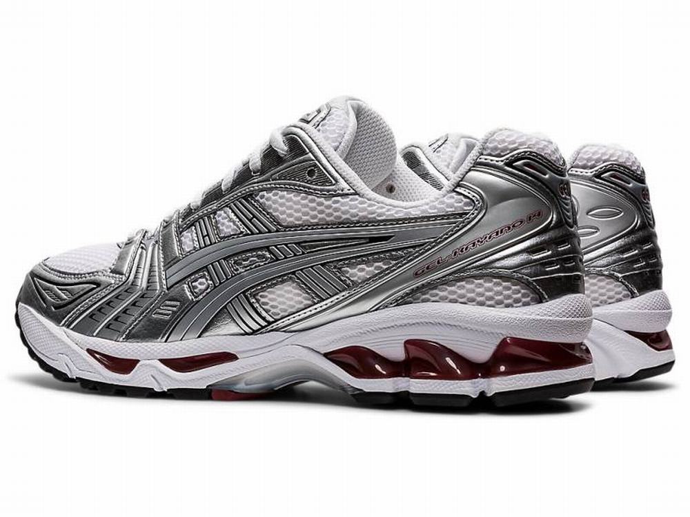 Baskets Asics GEL-KAYANO 14 Homme Blanche Argent | PMA-925043