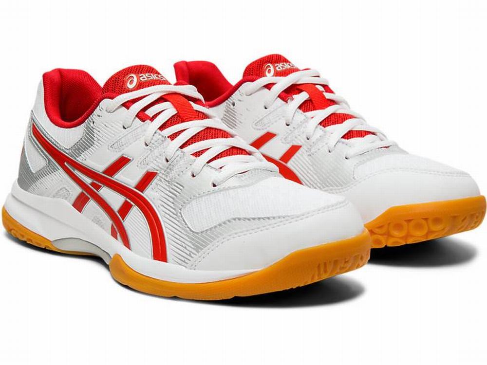 Baskets Asics GEL-ROCKET 9 Femme Blanche Rouge | UTW-127360