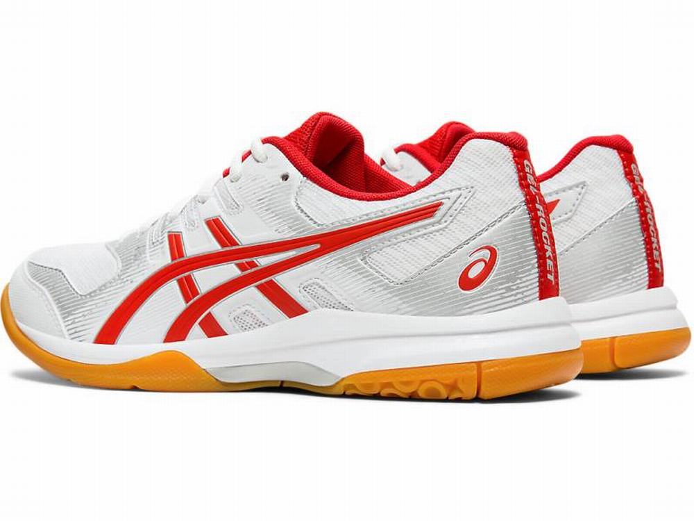 Baskets Asics GEL-ROCKET 9 Femme Blanche Rouge | UTW-127360