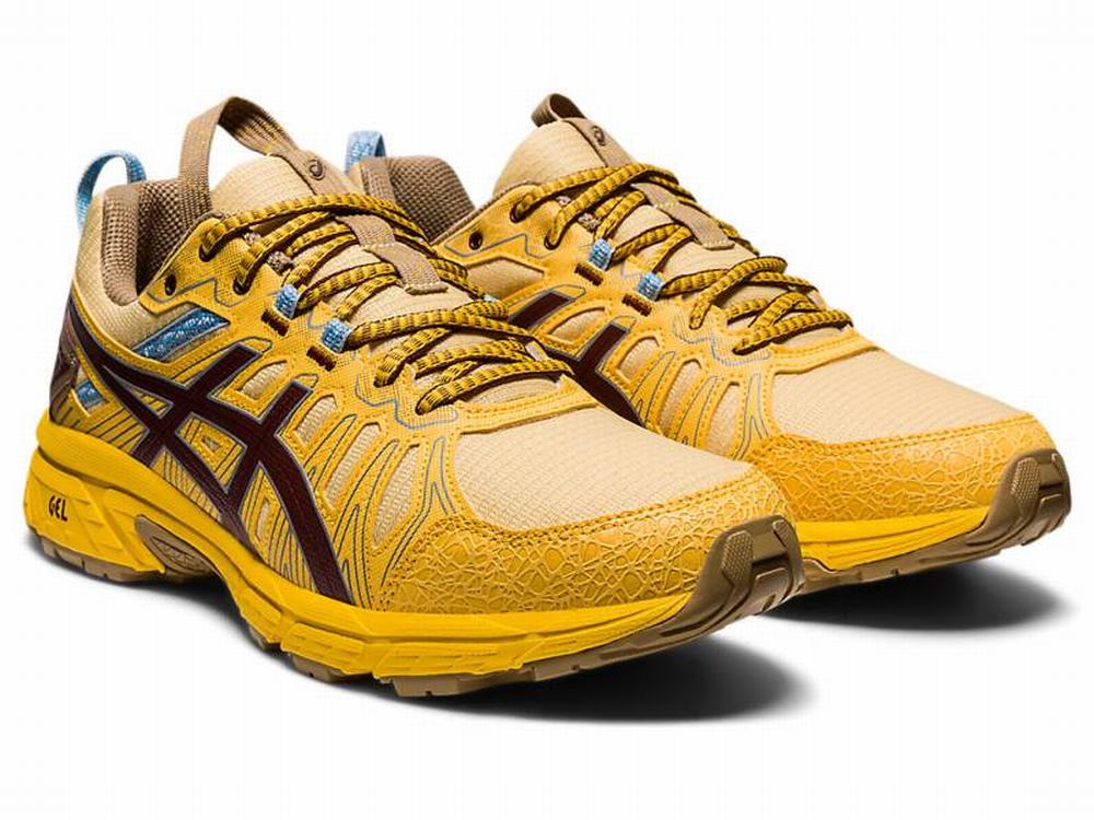 Baskets Asics HN1-S GEL-VENTURE Homme Jaune Marron | HUD-157924