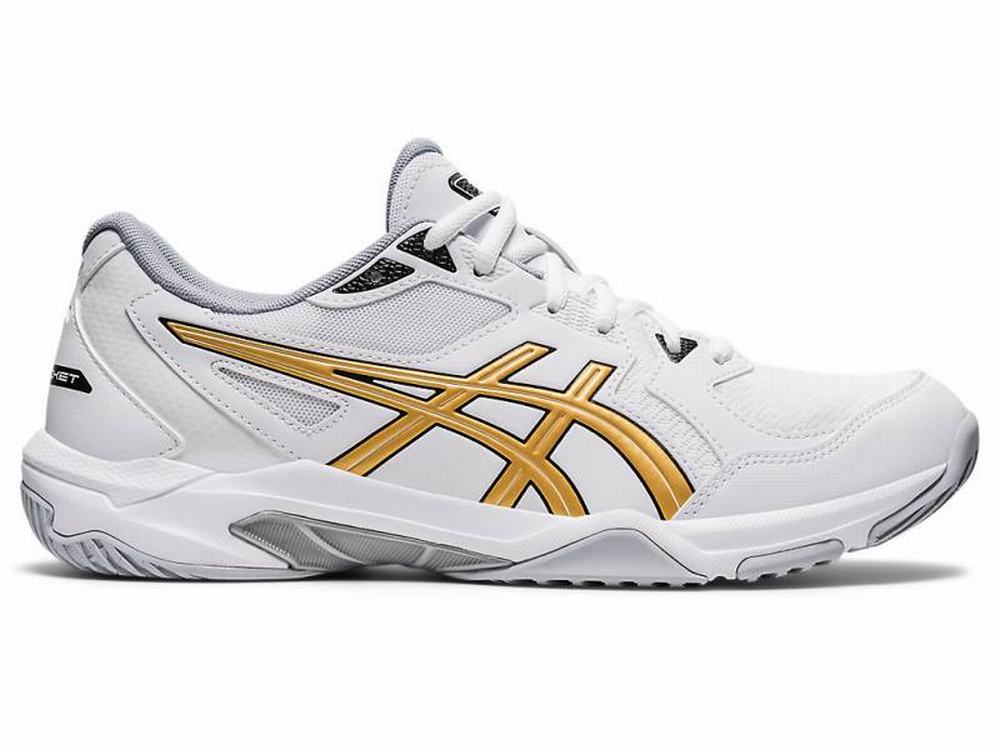 Chaussures De Handball Asics GEL-ROCKET 10 Homme Blanche Doré | MKE-104659