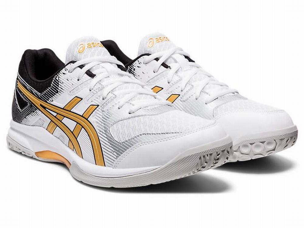 Chaussures De Handball Asics GEL-ROCKET 9 Homme Blanche Doré | RTY-419756