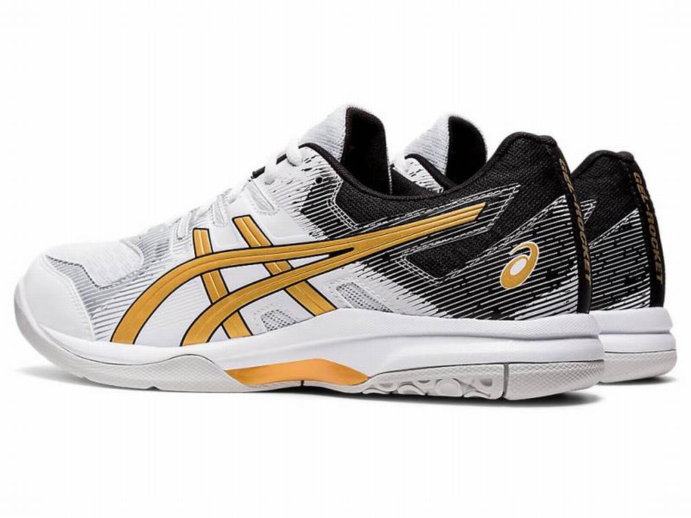 Chaussures De Handball Asics GEL-ROCKET 9 Homme Blanche Doré | RTY-419756