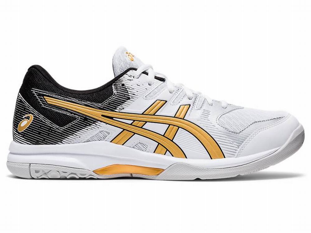 Chaussures De Handball Asics GEL-ROCKET 9 Homme Blanche Doré | RTY-419756