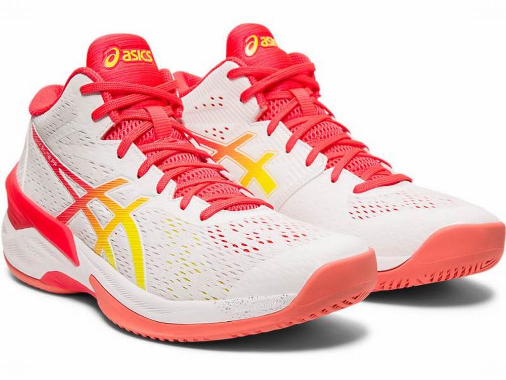 Chaussures De Handball Asics SKY ELITE FF MT Femme Blanche Rose | DLQ-065942