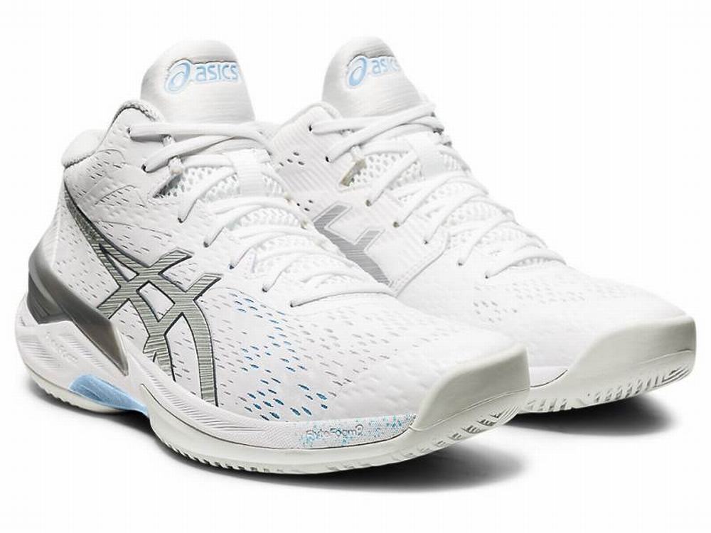 Chaussures De Handball Asics SKY ELITE FF MT Femme Blanche Argent | SCF-510687