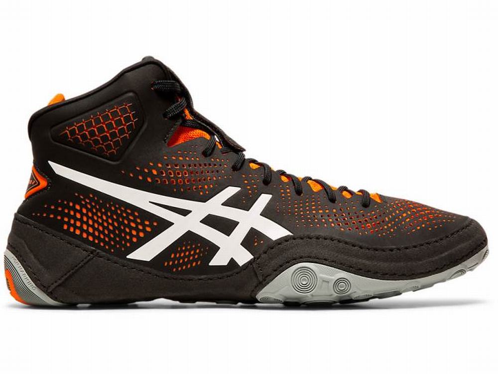 Chaussures De Lutte Asics DAN GABLE EVO 2 Homme Noir Orange Marron | EFT-132598