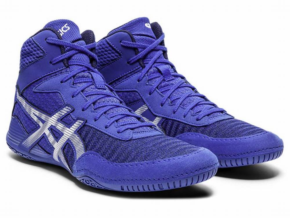 Chaussures De Lutte Asics MATCONTROL 2 Homme Blanche Bleu Marron | PIN-701238