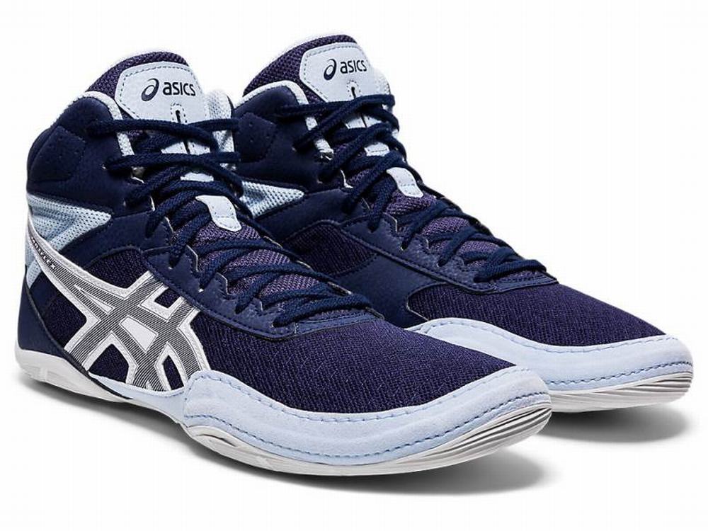 Chaussures De Lutte Asics MATFLEX 6 Homme Bleu Marine Marron | WQC-709265