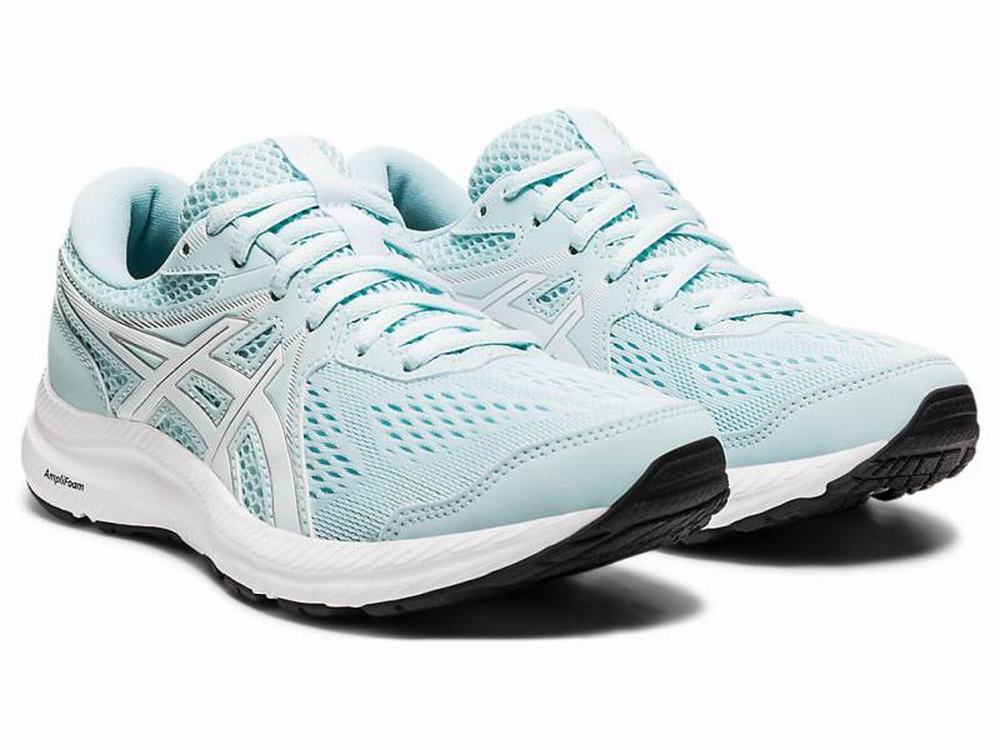 Chaussures Running Asics GEL-CONTEND 7 Femme Turquoise Clair Blanche | LNP-648103