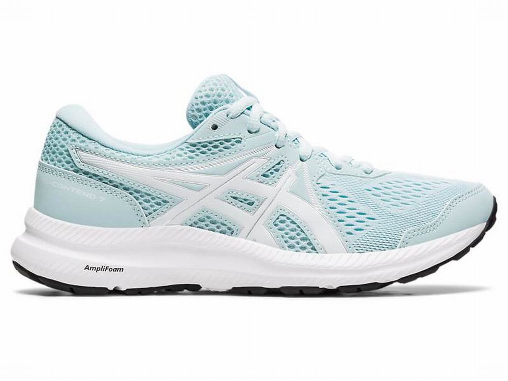 Chaussures Running Asics GEL-CONTEND 7 Femme Turquoise Clair Blanche | LNP-648103