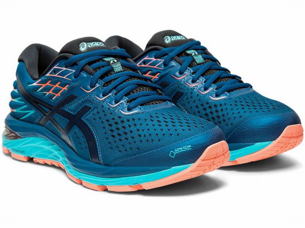 Chaussures Running Asics GEL-CUMULUS 21 G-TX Femme Bleu | GFY-143690