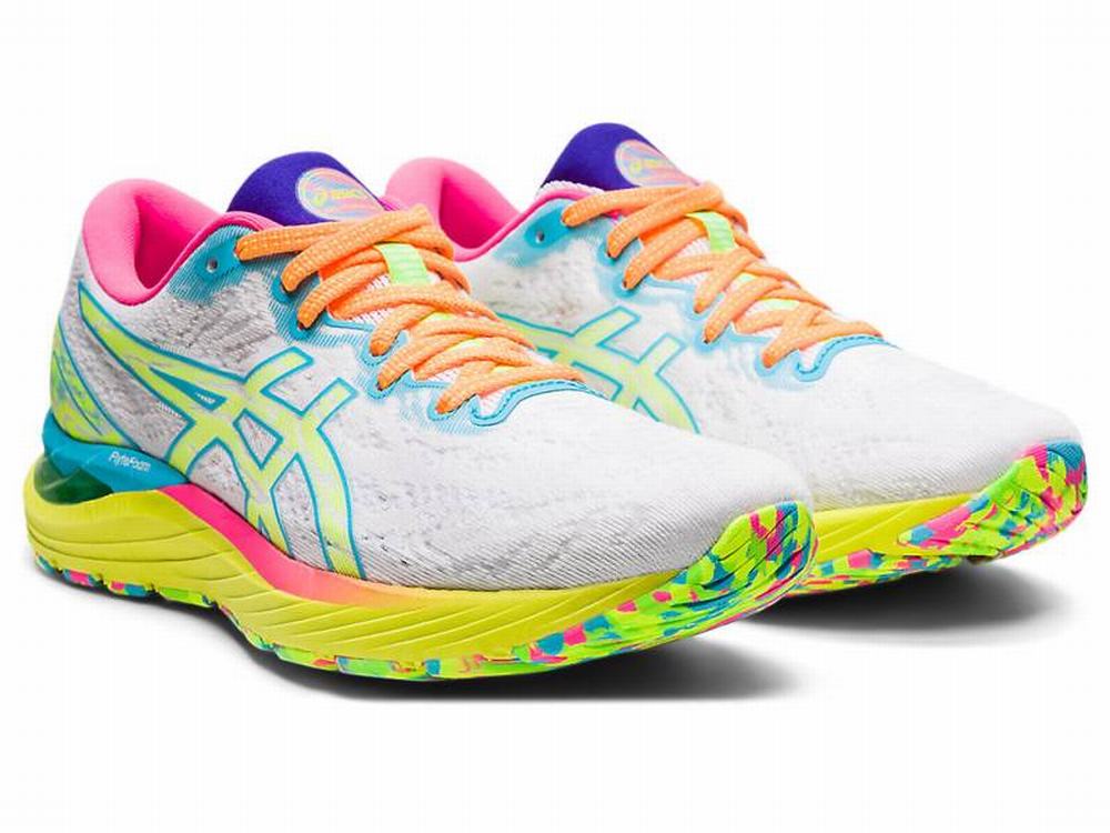 Chaussures Running Asics GEL-CUMULUS 23 Femme Blanche Jaune | PQR-024158