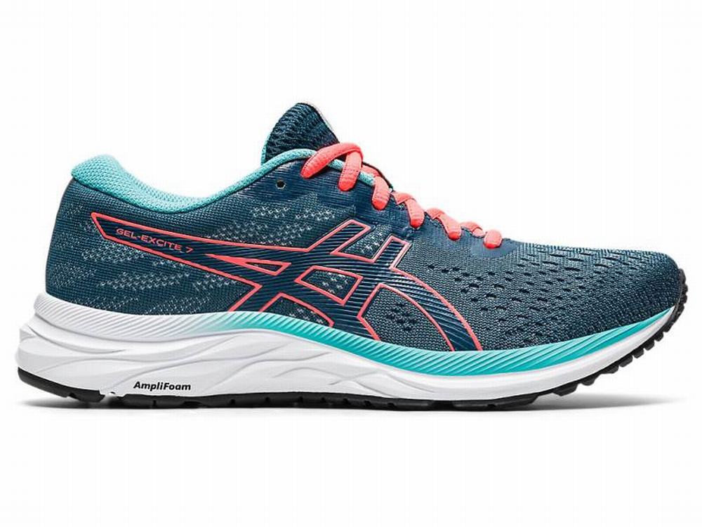 Chaussures Running Asics GEL-Excite 7 Femme Bleu Orange Rouge | ZBM-083619