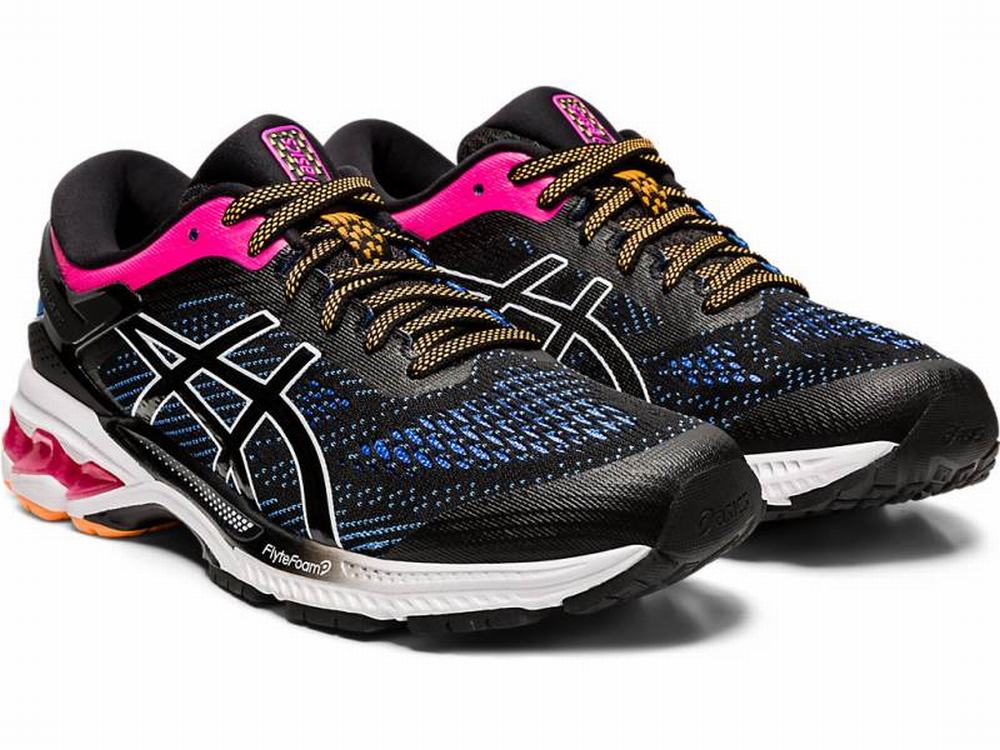 Chaussures Running Asics GEL-KAYANO 26 Femme Noir Bleu | EXB-917804