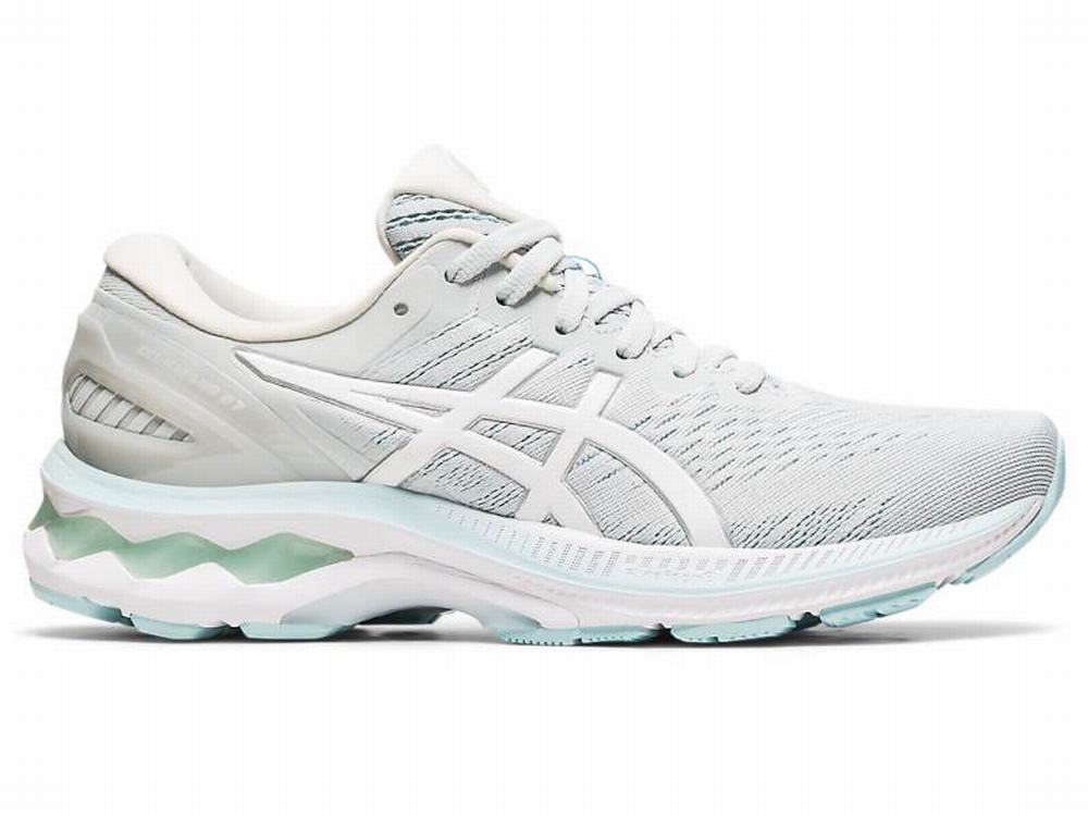 Chaussures Running Asics GEL-KAYANO 27 Femme Blanche Grise | KHN-651729