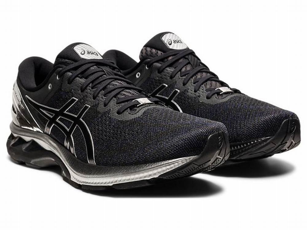 Chaussures Running Asics GEL-KAYANO 27 PLATINUM Homme Noir Argent | PHW-734921