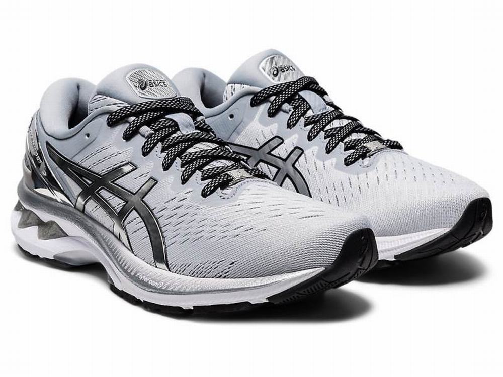 Chaussures Running Asics GEL-KAYANO 27 PLATINUM Femme Grise Argent | QNZ-427538