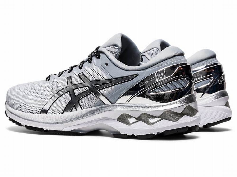 Chaussures Running Asics GEL-KAYANO 27 PLATINUM Femme Grise Argent | QNZ-427538