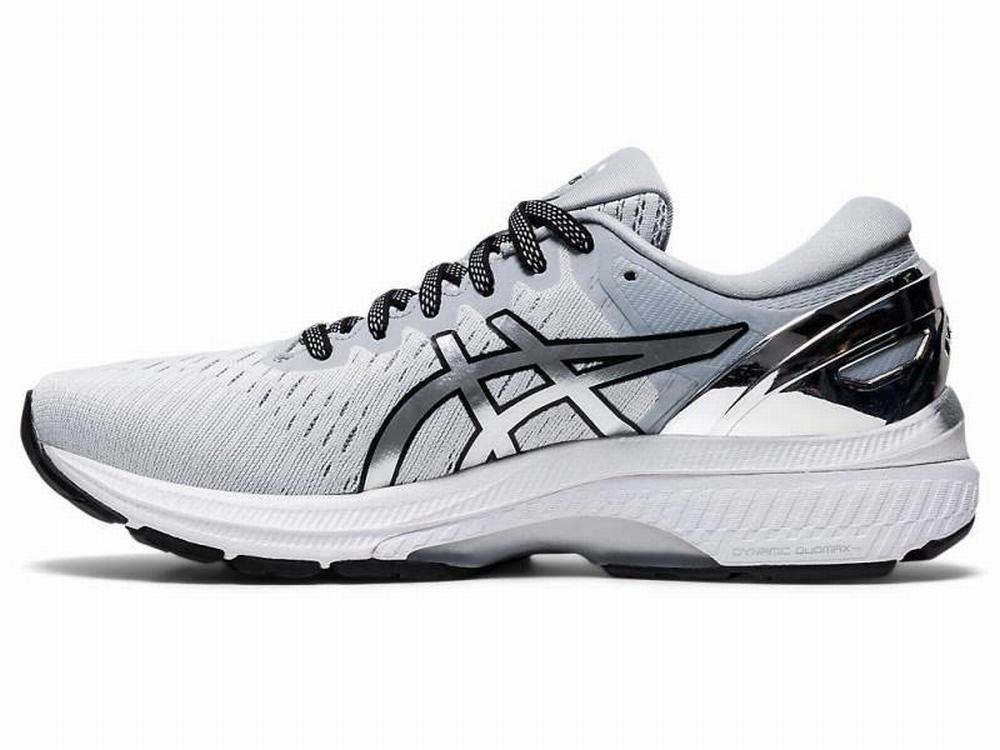 Chaussures Running Asics GEL-KAYANO 27 PLATINUM Femme Grise Argent | QNZ-427538