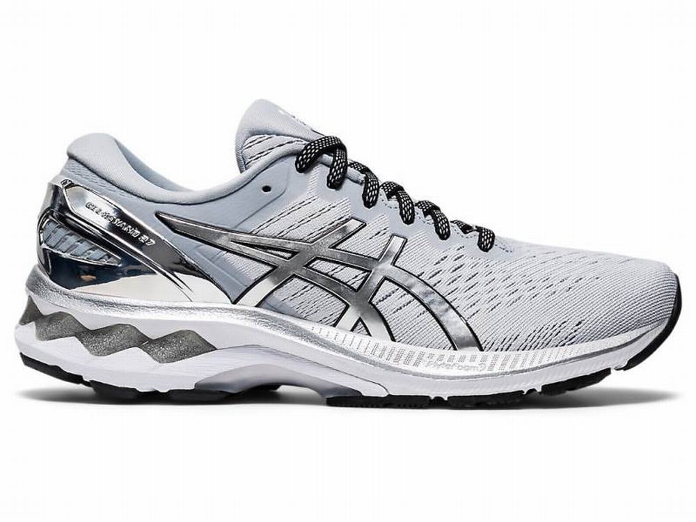 Chaussures Running Asics GEL-KAYANO 27 PLATINUM Femme Grise Argent | QNZ-427538