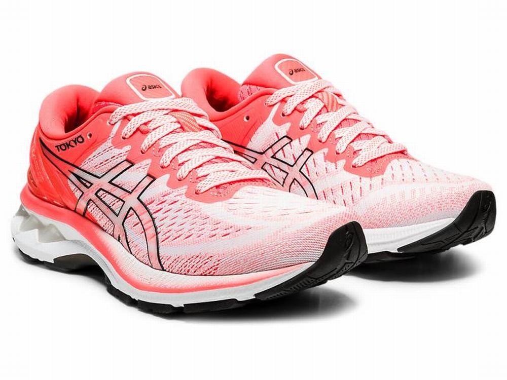 Chaussures Running Asics GEL-KAYANO 27 TOKYO Femme Blanche Orange Rouge | WHP-610584