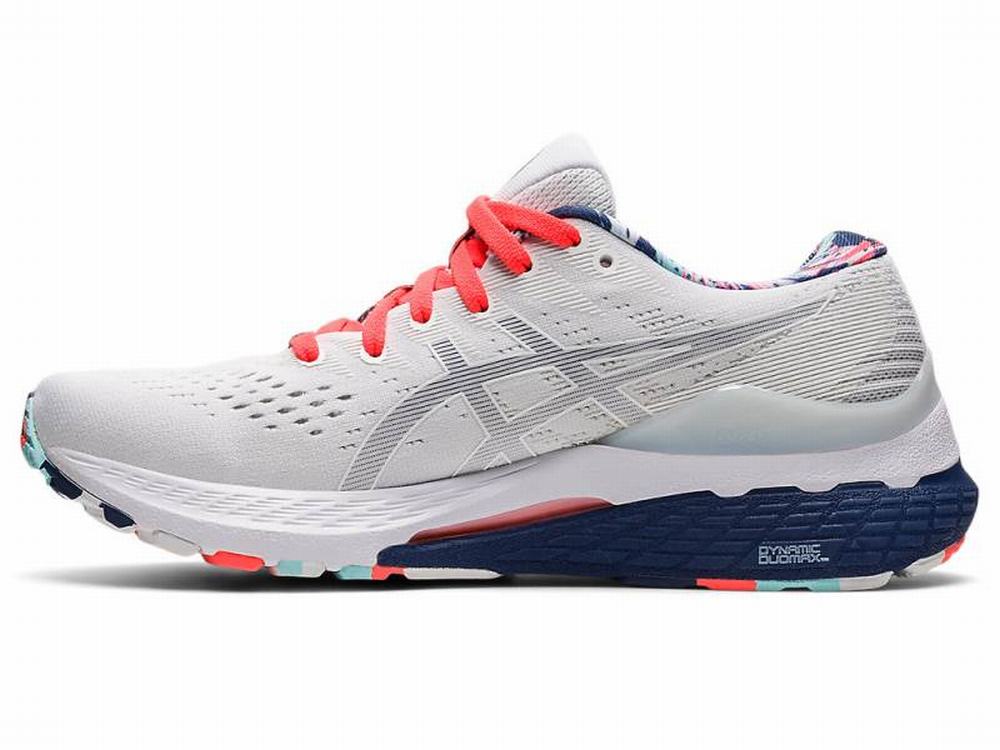 Chaussures Running Asics GEL-KAYANO 28 Femme Blanche Bleu | CAO-647859