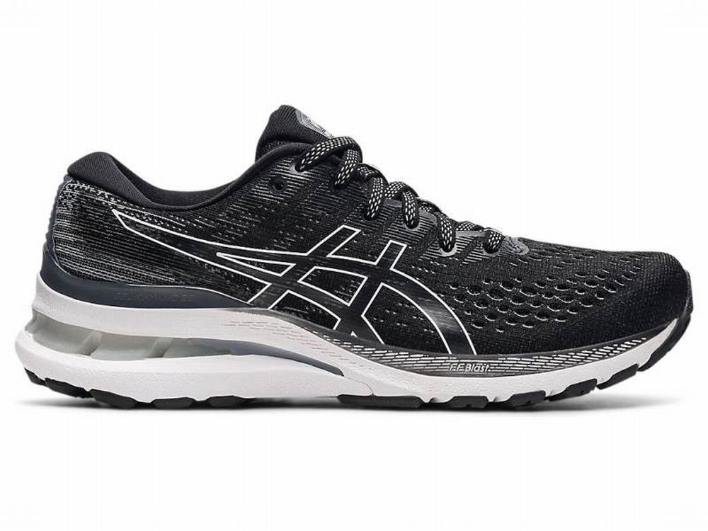 Chaussures Running Asics GEL-KAYANO 28 Femme Noir Blanche | VFK-479320