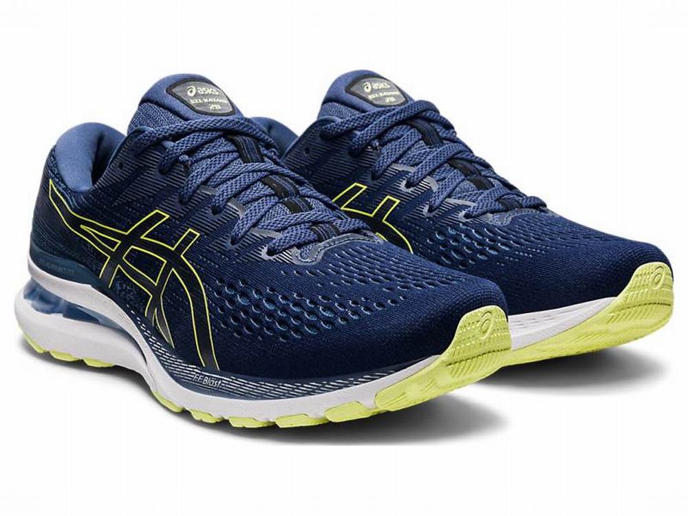 Chaussures Running Asics GEL-KAYANO 28 Homme Bleu Jaune | PVN-174038