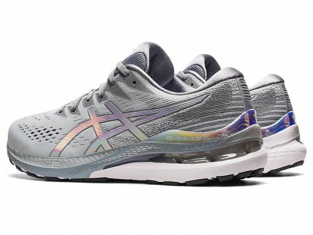 Chaussures Running Asics GEL-KAYANO 28 PLATINUM Homme Blanche Grise | AXS-016325