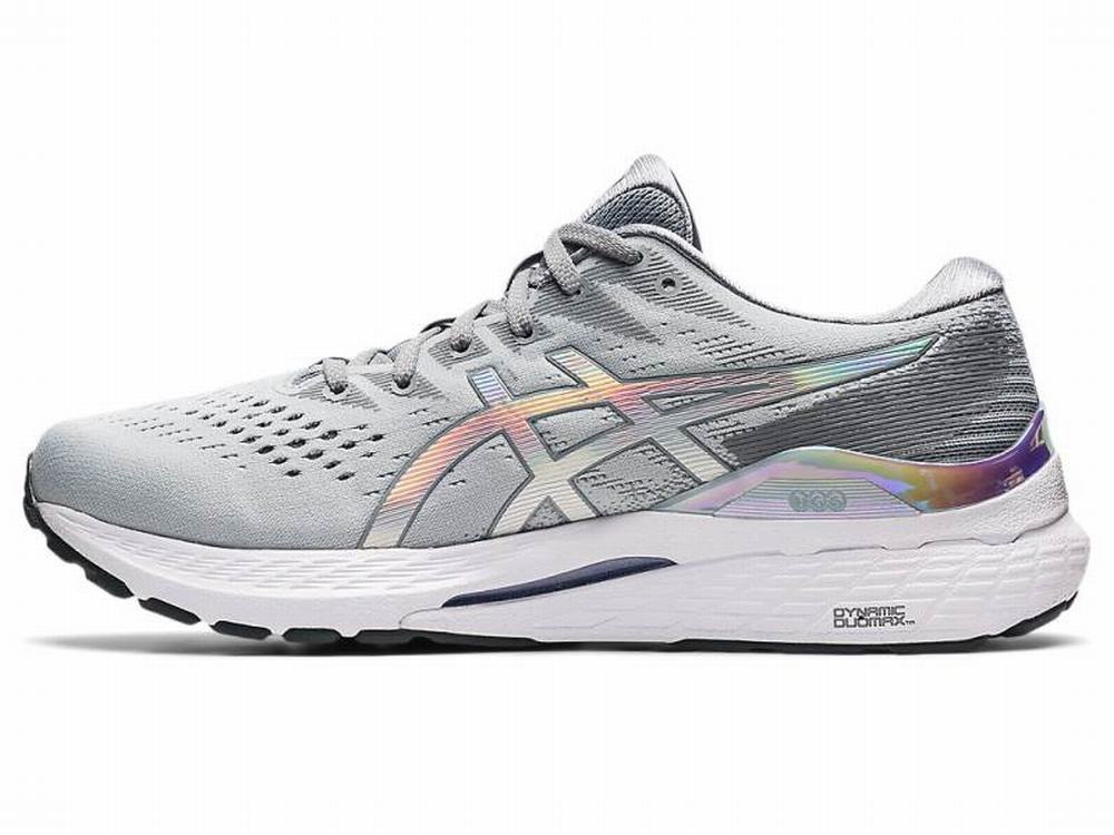 Chaussures Running Asics GEL-KAYANO 28 PLATINUM Homme Blanche Grise | AXS-016325