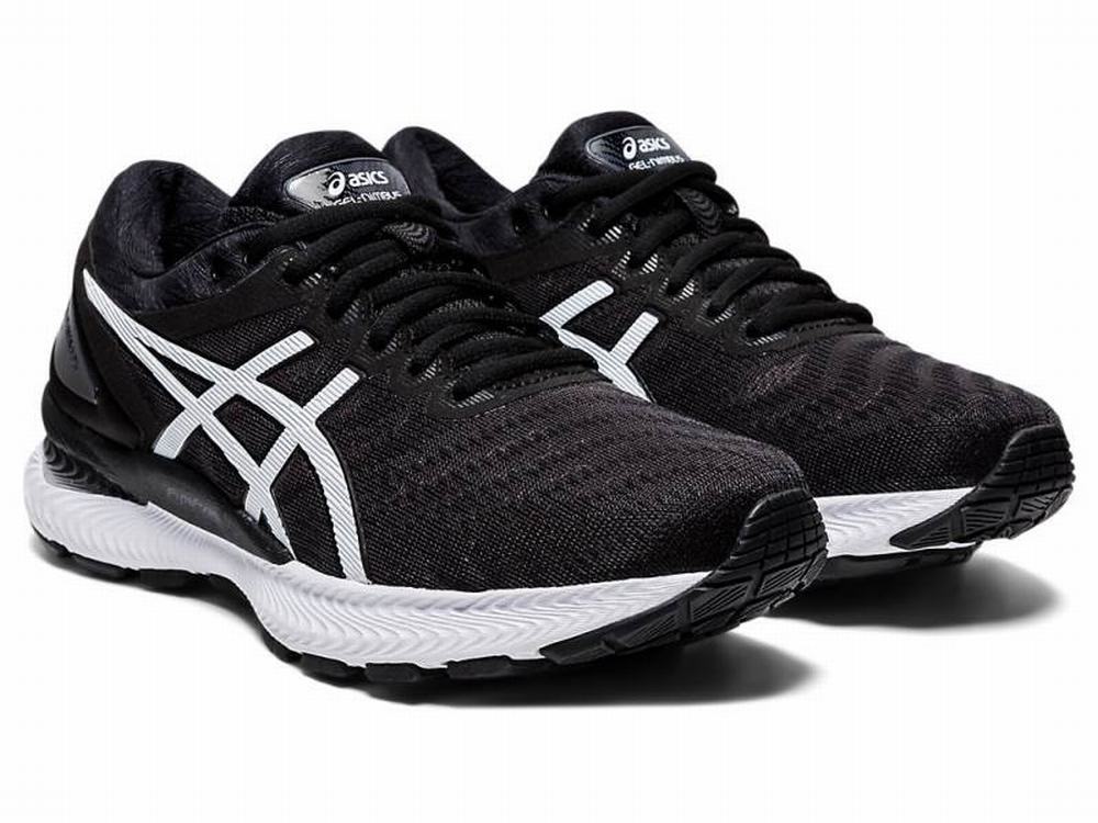 Chaussures Running Asics GEL-NIMBUS 22 Femme Noir Blanche | IOP-591764