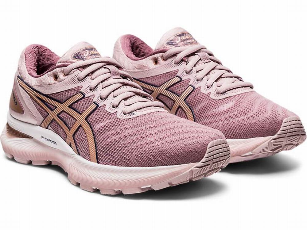 Chaussures Running Asics GEL-NIMBUS 22 Femme Rose Doré | ZSU-075139