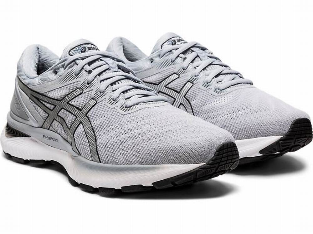 Chaussures Running Asics GEL-NIMBUS 22 Homme Blanche Argent | CMP-863079