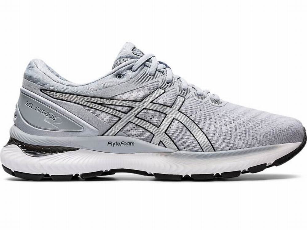 Chaussures Running Asics GEL-NIMBUS 22 Homme Blanche Argent | CMP-863079