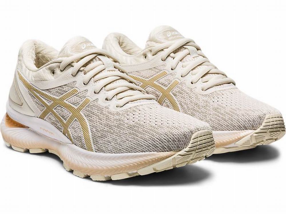 Chaussures Running Asics GEL-NIMBUS 22 Knit Femme Beige Doré | OFC-192567