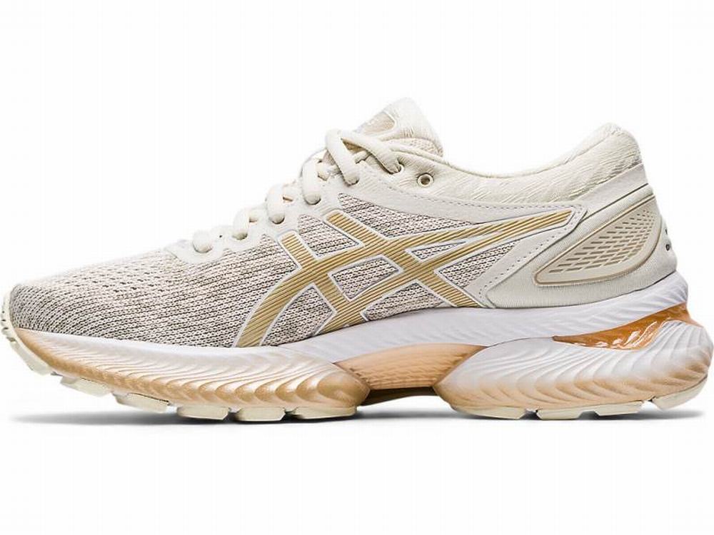 Chaussures Running Asics GEL-NIMBUS 22 Knit Femme Beige Doré | OFC-192567