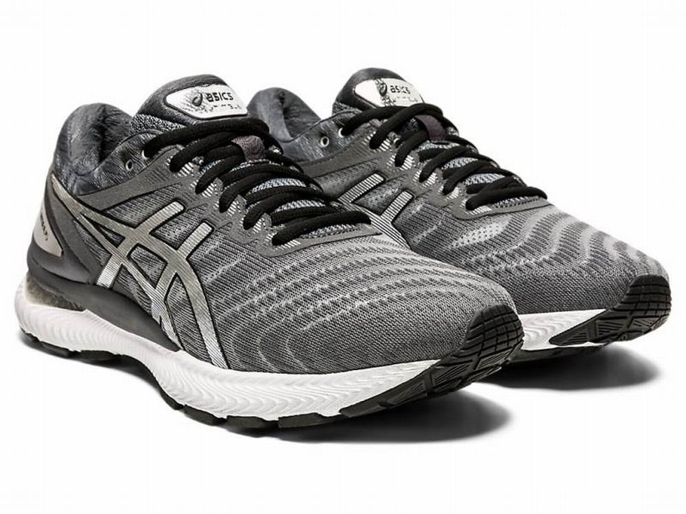 Chaussures Running Asics GEL-NIMBUS 22 Platinum Homme Grise Argent | BHF-308461