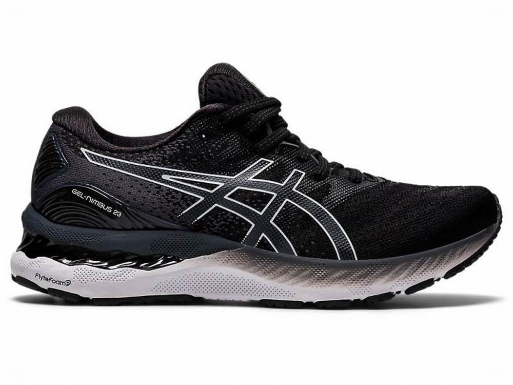 Chaussures Running Asics GEL-NIMBUS 23 Femme Noir Blanche | HGN-654903