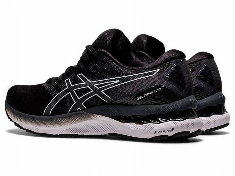 Chaussures Running Asics GEL-NIMBUS 23 Femme Noir Blanche | HGN-654903