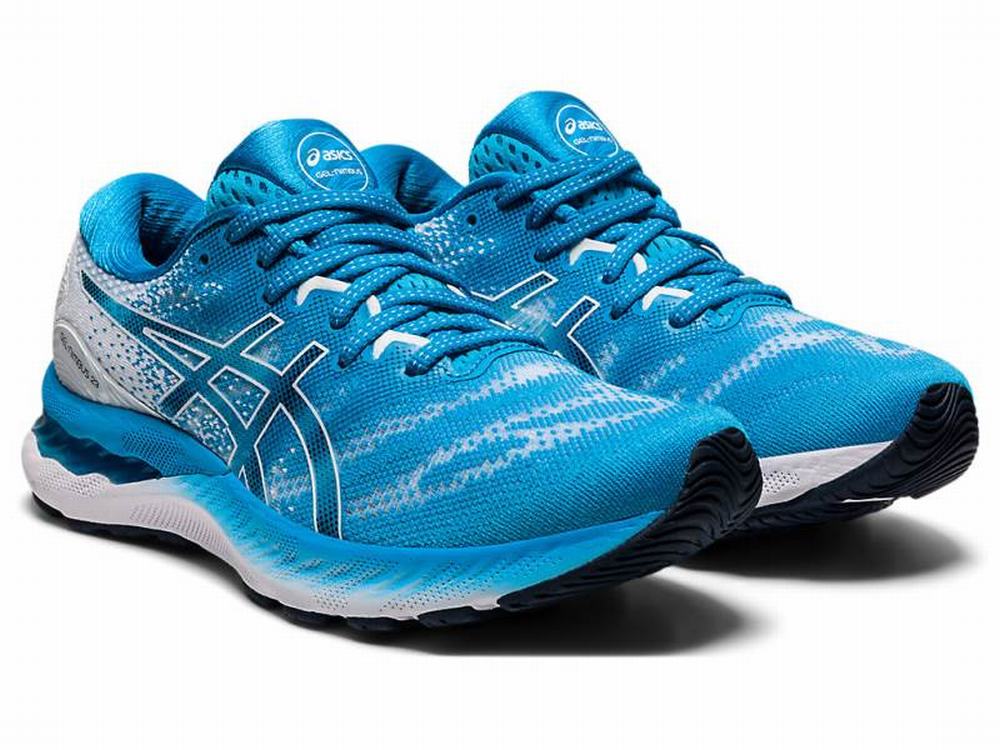 Chaussures Running Asics GEL-NIMBUS 23 Femme Blanche Turquoise Clair | OBL-759102