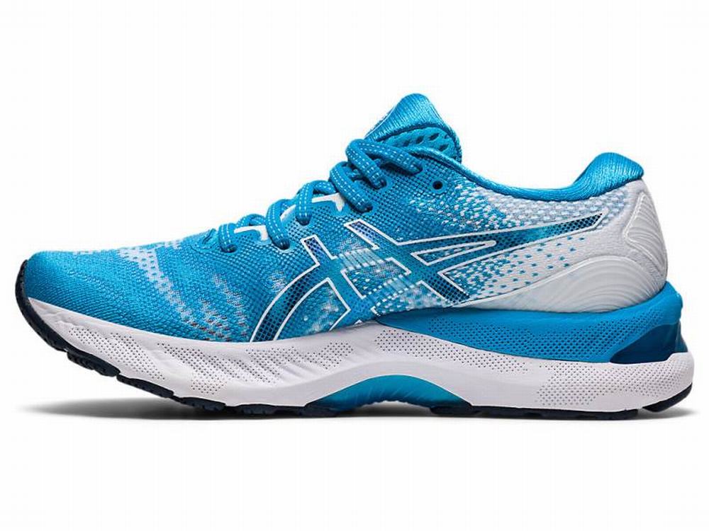 Chaussures Running Asics GEL-NIMBUS 23 Femme Blanche Turquoise Clair | OBL-759102