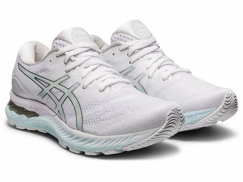 Chaussures Running Asics GEL-NIMBUS 23 Femme Blanche Argent | XSY-073264