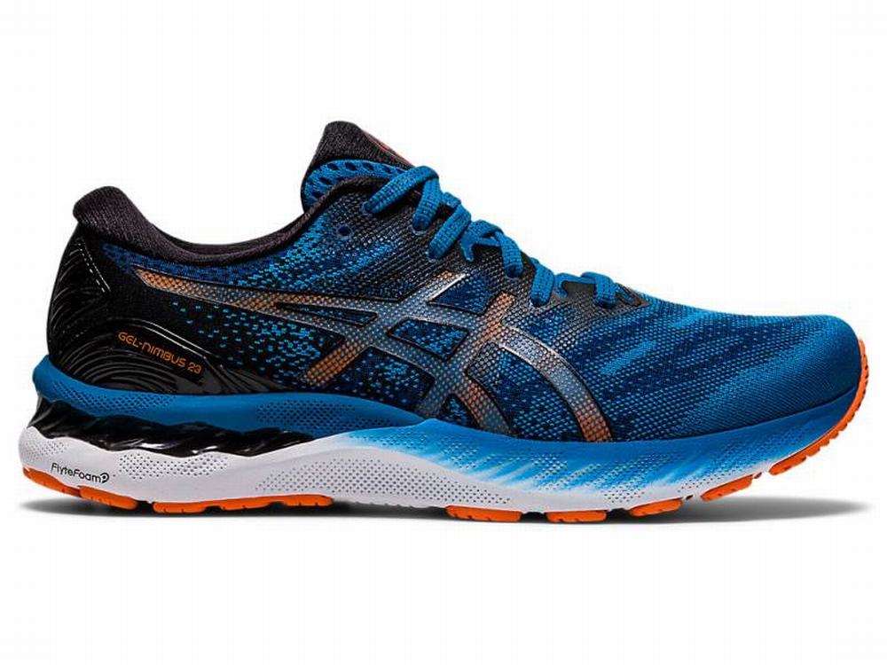 Chaussures Running Asics GEL-NIMBUS 23 Homme Noir Bleu | QXM-072648