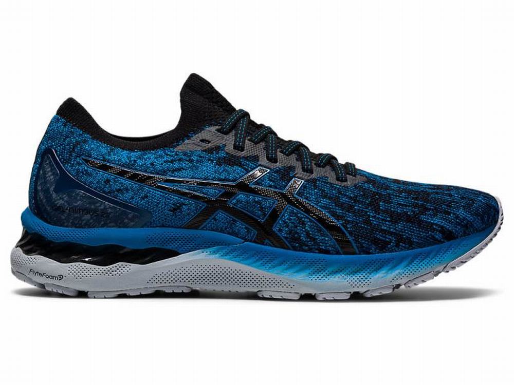 Chaussures Running Asics GEL-NIMBUS 23 KNIT Homme Noir Bleu | LOI-183975