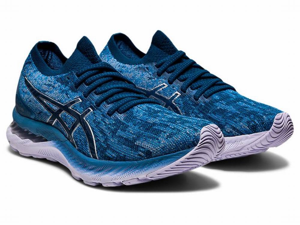 Chaussures Running Asics GEL-NIMBUS 23 KNIT Femme Grise Bleu | SHQ-396804